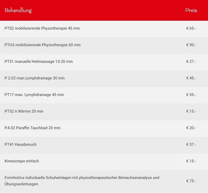 Preisliste