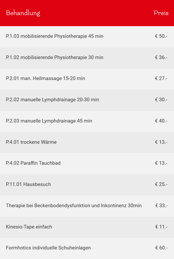 Preisliste